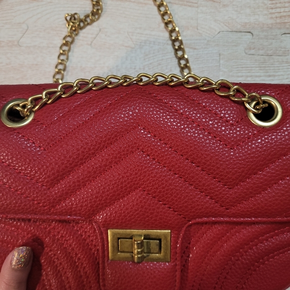 LTL London Valentina Handbag-Red - Picture 5 of 9